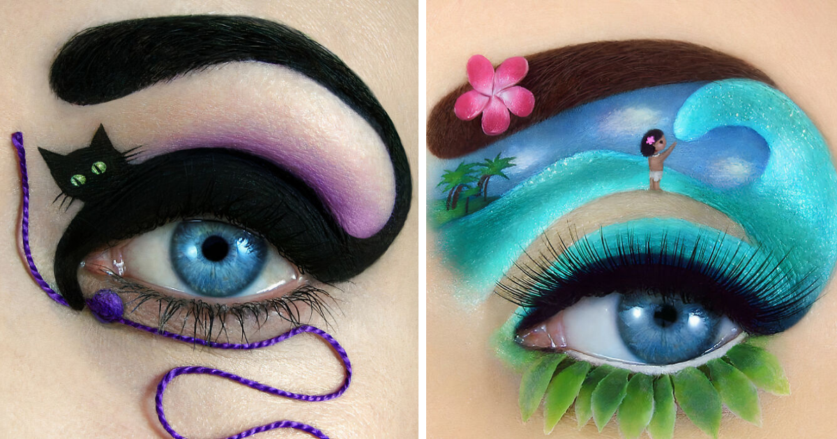 Makeup Artist Uses Her Eyelids As A Canvas